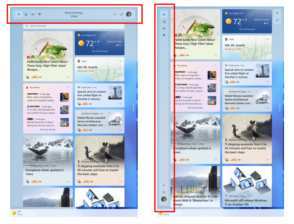 We’re trying out some different positions of the header with new icons for the Widgets board.