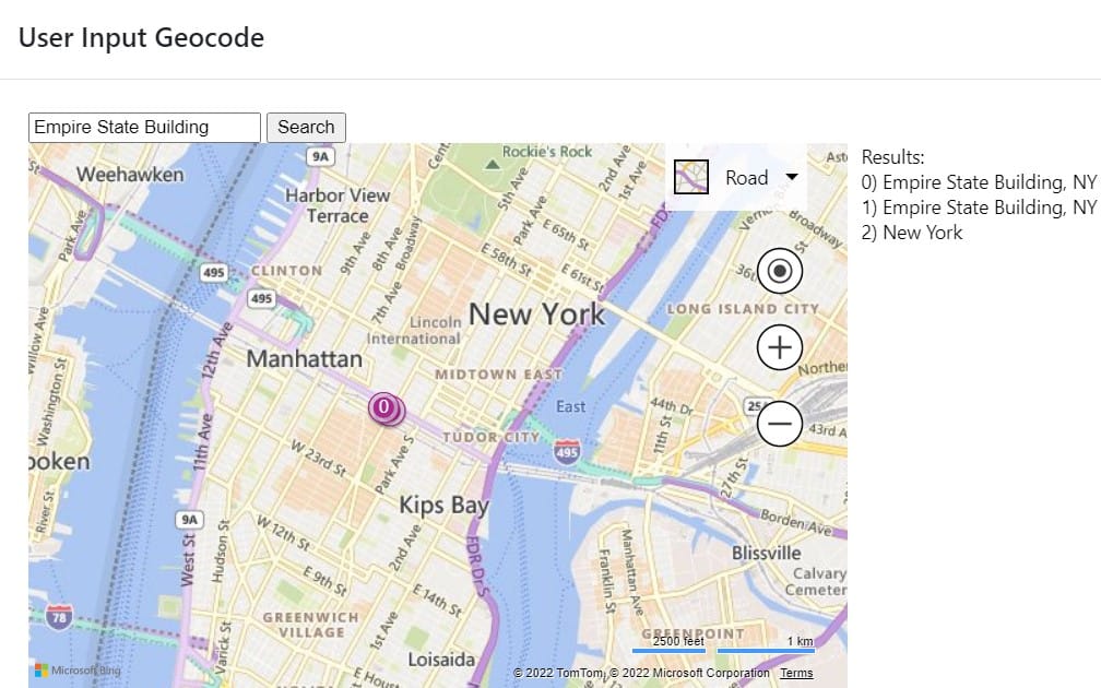 a geocoded map of New York City
