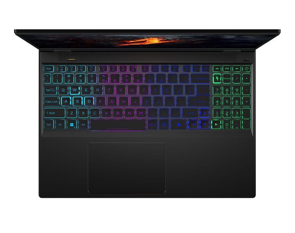 View of an open laptop from above