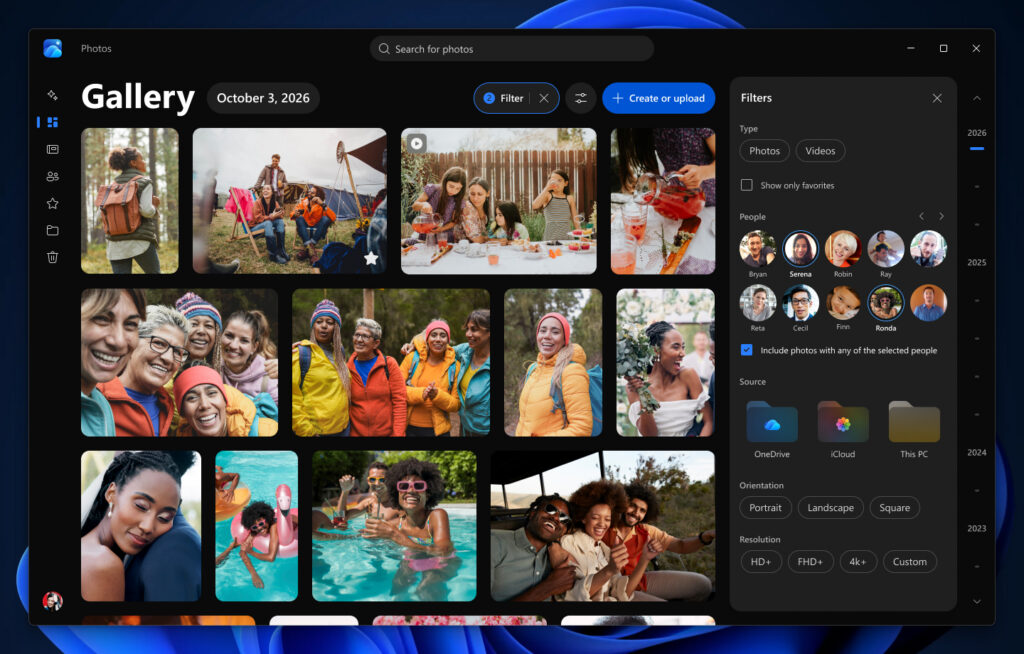 Find photos of the people you care about, with filters that narrow your collection.