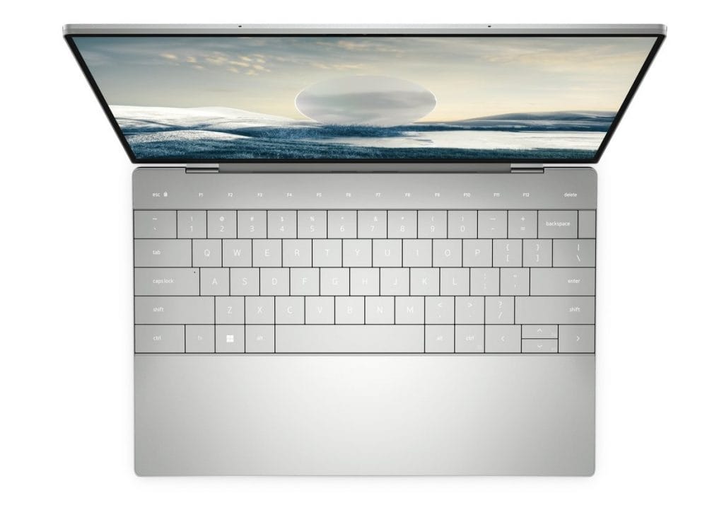 Dell XPS 13 Plus open and seen from above Dell XPS 13 Plus open and seen from above