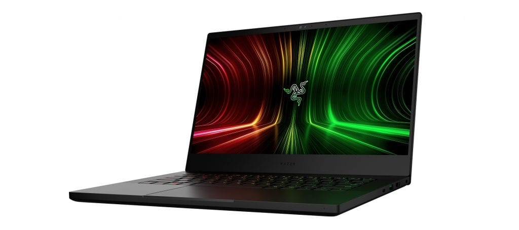 Razer Blade 14 open and facing left Razer Blade 14 open and facing left