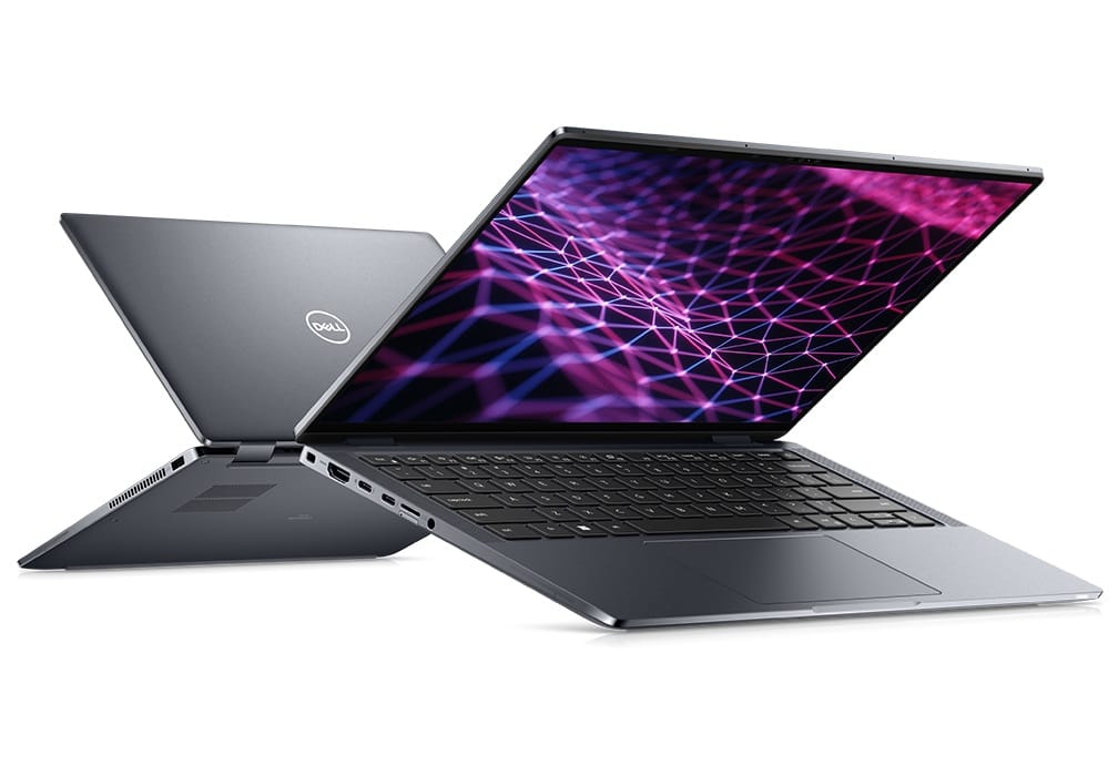 Two laptops open back to back and angled Two laptops open back to back and angled
