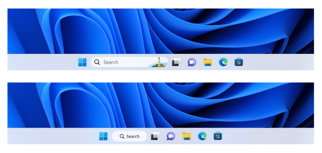 Example of different treatments we are trying out for how search looks on the taskbar. Example of different treatments we are trying out for how search looks on the taskbar.