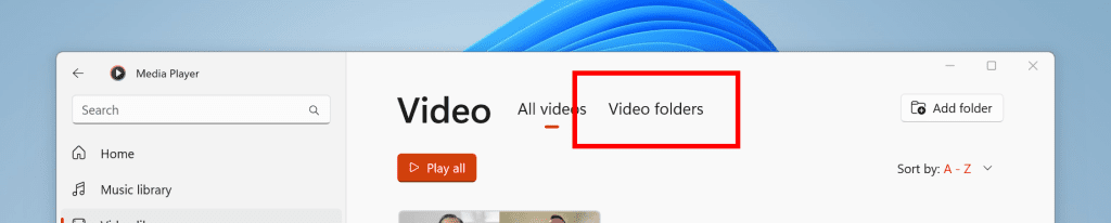 You can now browse through your video library by folder. You can now browse through your video library by folder.