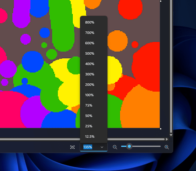 New zoom controls in Paint.