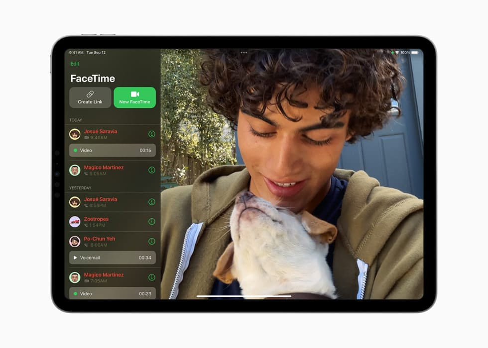 FaceTime is shown on the 11-inch iPad Pro.