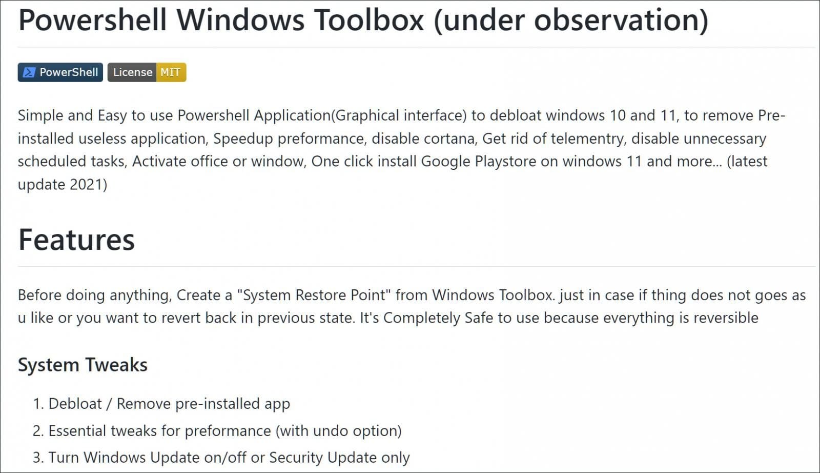 Windows Toolbox on GitHub